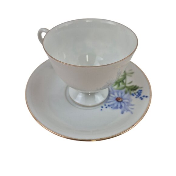 Lefton Teacup Saucer Set Japan Hand Painted Floral 4671 Gold Trim Vintage - Picture 6 of 10